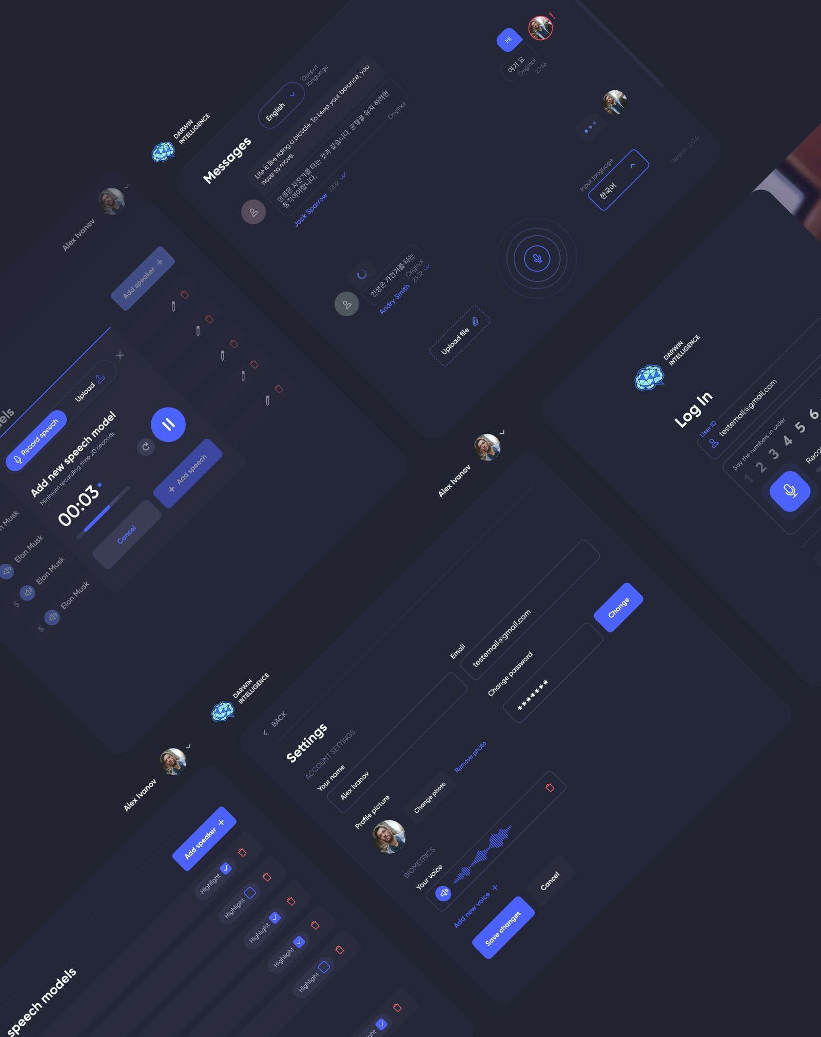 A web chat with simultaneous message translation and speech recognition